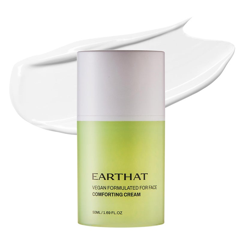 EARTHAT Panthenol Cream  Korean Skincare for Glass Skin with Airless Pump 169oz  Hydrating Face Moisturizer with Centella Asiatica and Hyaluronic Acid  Soothing Barrier Repair Cream